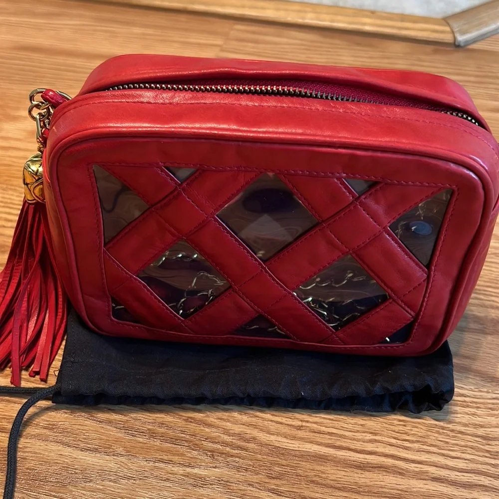 CHANEL Vintage Red Leather Crossbody Bag | Karl Lagerfeld 1989–1991 | Authentic